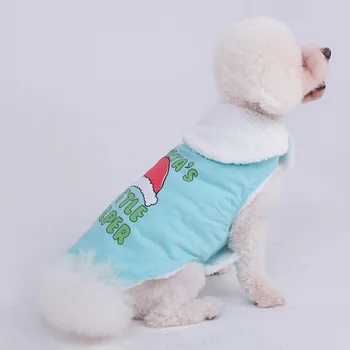 Vianočné Oblečenie Pre Psy, V Zime Teplý Kabát Pre Psa, Mačku Festivalu Zdobiť Psie Oblečenie Pet List Vytlačený Bunda #7