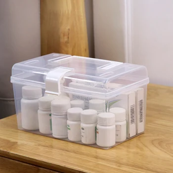 Viacúčelové Plastové Jasné Prvej Pomoci Box Prenosný Zdravotnícke Súpravy Medicíny Prípade, Domácnosť, Domov, Skladovanie a Organizácie TB Predaj