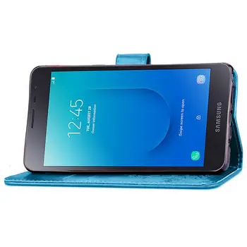 PU Kožené Telefón puzdro Pre Samsung Galaxy J2 Core J260G J260 SM-J260G J2core Prípade Flip Cover 3D Emboss Peňaženky Prípade