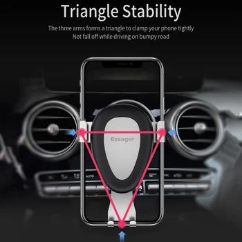 Essager Gravitácie Auto Držiaka Telefónu, Pre iPhone 11 Pro Xs Max X Samsung Air Vent Mount Mobilný Telefón Držiak Na Telefón Do Auta, Stojan