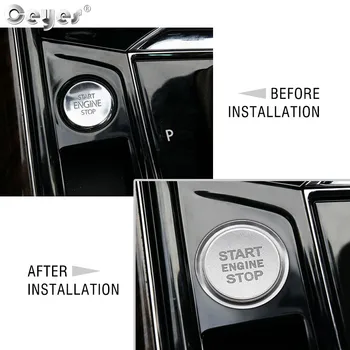 Ceyes Auto Motor Start Stop Tlačidlo Styling Samolepky Príslušenstvo Zahŕňa Prípade Pre Volkswagen Phideon Pre VW Tiguan L Teramont Krúžok