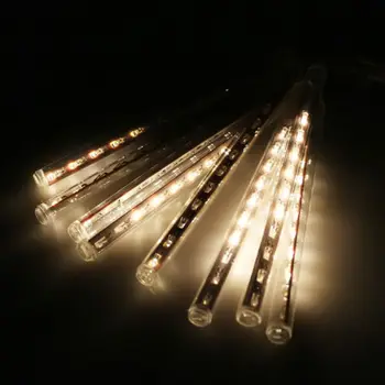 Vianočné LED meteorický dážď Festival Party Dekorácie 30 CM Duté vinuté Perly 8pcs Nastaviť Svetlo Bar Vianočné Dekorácie Svetla