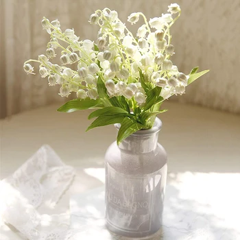 1PC Mini Umelé Bell Orchidea, Kvet Pobočky Skutočný Dotyk Plastové Falošné Kvetinový Vodné Rastliny Home Party, Svadobné, Kvetinové Dekorácie
