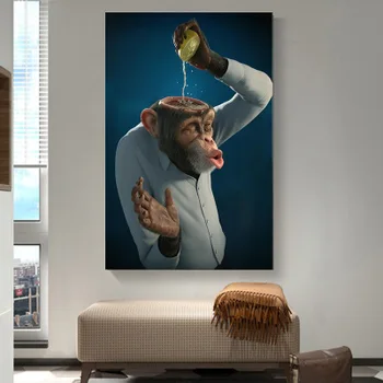 Kreatívne Orangutan Paviána Opice Zvierat Dekoratívne Maľby Obývacia Izba Chodba obrazov na stenu pre obývacia izba maliarske plátno