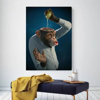 Kreatívne Orangutan Paviána Opice Zvierat Dekoratívne Maľby Obývacia Izba Chodba obrazov na stenu pre obývacia izba maliarske plátno