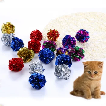 12pcs Farebné Crinkle Fólie Gule Cat Kitten Zvuk, Papier, Hračky Cat Hračka Mylar Gule