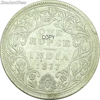 1877 Jeden India Rupie Mince Victoria A Queen Mosadz Striebro Pozlátené Replika Mince Môžete Urobiť Rôzne Farby