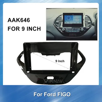 9 palcový Pre Ford FIGO 2 Din Auto DVD Prehrávač Rámik autorádia Fascia Panel špeciálnym Rámom Mount Kit Inštalačný Kit Rám ABS