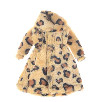 Vysoko Kvalitné Ručné Oblečenie Šaty Flanelové Leopard Zvierat vzor kabát pre Bábiku šaty pre dievčatá Rastie Oblečenie