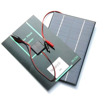 4.2 W 18V Solárne Polykryštalických Solárnych panelov+Krokodíl Klip Pre Nabíjanie 12V Batérie, 200x130x3MM