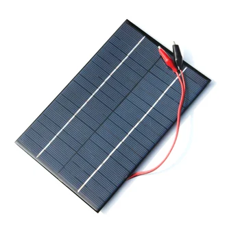4.2 W 18V Solárne Polykryštalických Solárnych panelov+Krokodíl Klip Pre Nabíjanie 12V Batérie, 200x130x3MM