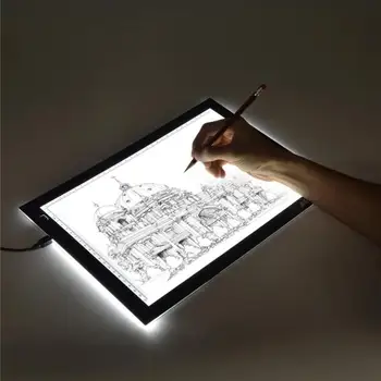 A3 Náčrt Rada Tablety LED grafik Tenké Umenia Vzorkovníka rysovaciu Dosku Light Box Sledovanie Stolný Podložky Pre Kopírovanie Dekor Dosky HWC
