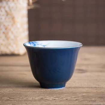 4CM Modrú a Bielu Porcelánovú Šálku Čaju Miske Čaju Nastaviť Teaware Keramické Ručne Čínskej Kung-Fu Pohár Retro Štýl Hrnček Domova