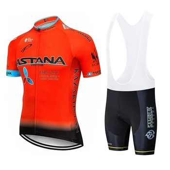 V lete roku 2019 Astana Cyklistika Dres red Nastaviť MTB Jednotné Cyklistické Oblečenie Rýchle Suché Cyklistické Oblečenie Pánske Krátke Maillot Culotte Oblek