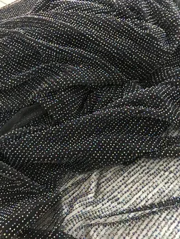 Vysoká kvalita Afriky kábel čipky s flitrami David-52013 námornícka modrá flitrami čipky textílie