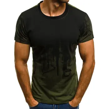 Muži Športové Fitness Kamufláž Krátky Rukáv T-Shirt Značky 3D Tlač T-Shirt Mužov Hip Hop, Street S-5XL Pánske Tričko Krátky Rukáv