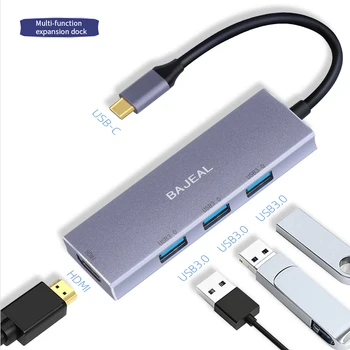 Štyri-v-jednom type-c+HDMI+USB3.0 rozšírenie dokovacej hub notebook dokovacej stanice, usb 3.0 Hub HD hub