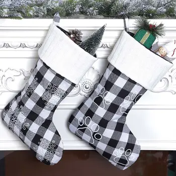 4pcs/set Vianočná Pančucha Stopu Snowflake Darček Candy Bag Visí Vianočný Strom Krb Dekorácie