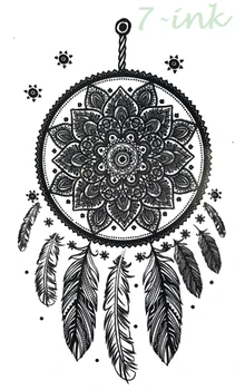 Nepremokavé Dočasné Tetovanie čipky Mandala dreamcatcher tetovanie Vody Prenos falošné tetovanie pre muža, ženy grile 10.5*6typ