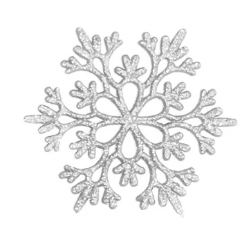 12Pcs/Set Plastových Lesk Snowflake Vianočné Ozdoby na Vianočný Strom Vešiak