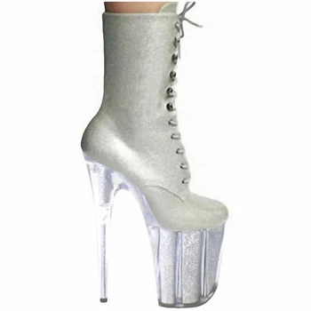 Veľkoobchod 20 cm sexy platformu Crystal topánky zimné móda, topánky sexy klubov vysokom podpätku topánky 6 palcový dámske topánky, členkové topánky