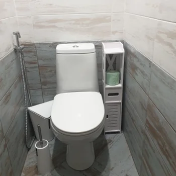 Malá Kúpeľňa Márnosť Podlahe Stojace Kúpeľňa Skrinka Na Odkladanie Vecí Umývadlo Sprchový Kút Polica Rastliny Drobnosti Skladovacie Regály