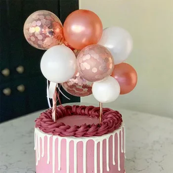 Kreatívne 10pcs 5inch Balón Tortu Vňaťou Nastaviť Happy Birthday Cake Decoration Deti Baby Sprcha Mulčovače, Svadobné Dekorácie Dodávky