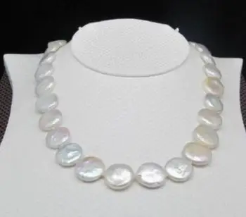 Doprava zadarmo >>>>HORÚCE PREDÁVAŤ Hot Obrovský AAA 14-15 mm south sea biela mince perlový náhrdelník 17