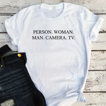 Človek, Žena, Muž, Fotoaparát, TV Tričko Ženy Vintage Oblečenie 90. rokov Grafické Tees Harajuku Trump 2020 Šaty Plus Veľkosť Punk XL