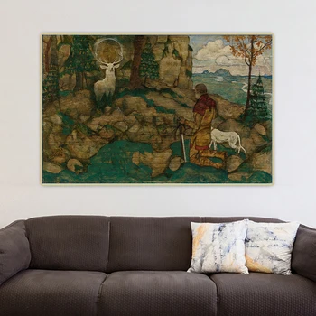 Citon Egon Schiele《vízia St. Hubert》Plátno Umenie olejomaľba Umelecké dielo, Plagát, Obraz Steny Výzdoba Domov Obývacej miestnosti Dekorácie