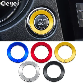 Ceyes Auto Start Stop Tlačidlo Dekorácie Zapaľovanie Krúžok Príslušenstvo Styling vhodné Pre Infiniti Q50 Q60 QX60 Pre Nissan Motor Nálepky