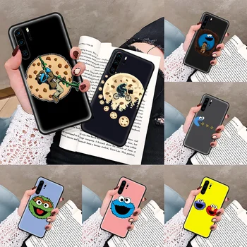 Cartoon Sezamový Cookie Monster Telefón puzdro Na Huawei P Mate Smart 10 20 30 40 Lite Z Roku 2019 Pro black Prime 3D Funda Trend Bunky