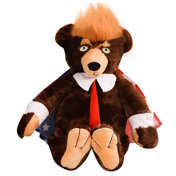 62 Donald Trump Medveď Tvar Plyšové Hračky Plyšové zvieratko Hračka v Pohode USA Prezident Medveď s Vlajkou Plášť Kolekcie Bábika LKS99