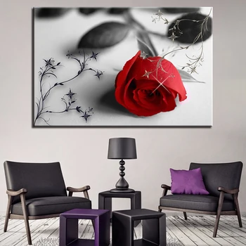 Plátno Tlačiť Obrázky, Obývacia Izba, 1 Kus Kameňa Orchidea, Kvety Maľovanie Domova Ruža Lotus Sviečka Plagát Na Stenu Umenie Rám
