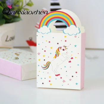 Qianxiaozhen 50pcs Klasické Jednorožec Narodeniny Candy Box Prospech Boxy Svadobné Zdvorilosti A Dary Udalosť & Party Dodávky