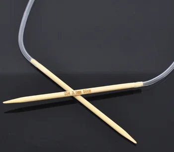 1 Pár Bambusu 50 cm Kruhové Pletacie Ihly( US Veľkosť 4/ 3,5 mm)