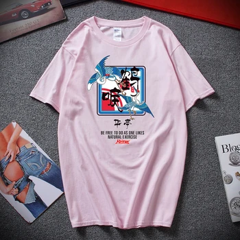 2019 Camisetas Hombre Japonsko retro štýle Red-korunovaný žeriavy Hip hop tričko Krátky Rukáv Bavlna T-shirt Harajuku Streetwear Topy