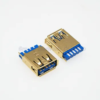 100ks 24K zlatom USB-žena zásuvky 3.0 žena Zvárané drôtené typ kliešte