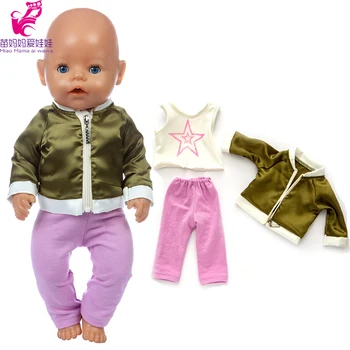 17 Palcové New Born Baby Doll Ružové Tričko Šaty 18-Palcové Dievča Bábiku Šaty Nastaviť