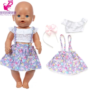 17 Palcové New Born Baby Doll Ružové Tričko Šaty 18-Palcové Dievča Bábiku Šaty Nastaviť