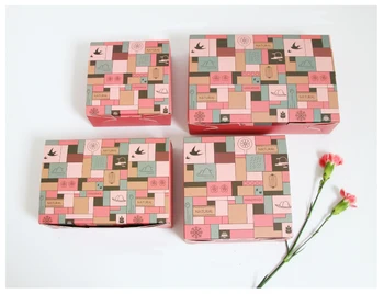 Ružový papier Cake Box dezert macarons boxy pečivo balenie boxes100 ks/veľa