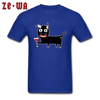 Blázon Mačka na Zdravie Kolo Krku Modré tričká Priedušná Bavlna Príležitostné Voľné Veľká Veľkosť USA T-Shirt Mužov Zábavné Dizajn T-Shirt