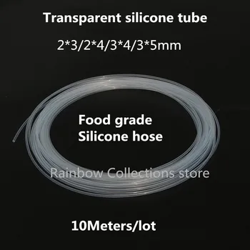 2*3/2*4/3*4/3*5mm 10Meters/veľa potravinársky Silikónové hadice Transparentné silikónové trubice Silikónové gumové hadice