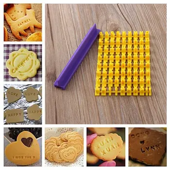 ABS Materiály DIY Abeceda Písmeno Zapôsobiť Súbor Cookie Biscuit Pečiatka Embosser Fréza Tortu Fondant DIY Formy Kuchyňa