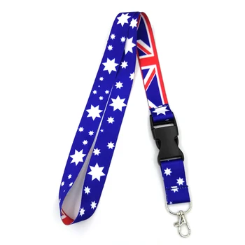 Vlajka Austrálie Krk Lano s karabínou Na Kľúče, ID Odznak Držiak na Zavesenie Lana, Popruhu Pásky Keycord Náhrdelník Keychain Laná