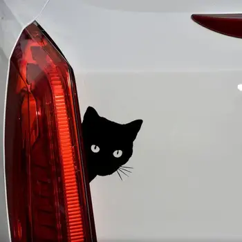 1PCS Mačka Tvár Pohľad Auto Nálepky Pet Mačka Strane Tváre Nahliadnuť Dvere Auta Nálepku batožinového priestoru Dekoračné Nálepky, Auto Príslušenstvo Pre VW Audi Bmw