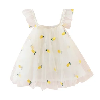 Baby Girl Dress Lete Roztomilý Tlač Šaty Deti Bez Rukávov Oka Šaty Pre Dievča