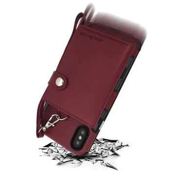 FULAIKATE Strie Popruh Peňaženky puzdro pre iPhone X Karty Vrecku Mäkké Zadný Kryt pre iPhoneX Telefón Ochranné Prípadoch