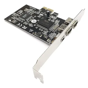 3 Port PCI-E Firewire Kartu IEEE 1394A X 2 + Mini 1394A Radič Karty Adaptéra Dual Chipset pre Win 7/8/10