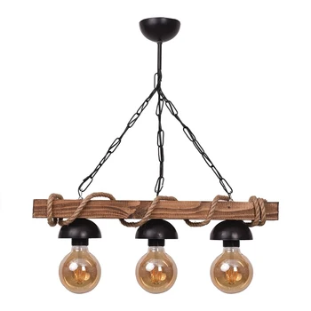Drevené lano Vešiak 1-2-3 luster osvetlenie drevené Loft konopné lano vešiak lampy, svietidlá, Bar, Kaviareň zahŕňa 2021 Východnej